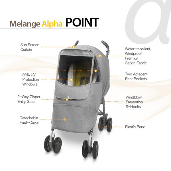 Melange Alpha Stroller Weather Shield (Black)