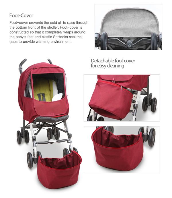 Melange Alpha Stroller Weather Shield (Red)