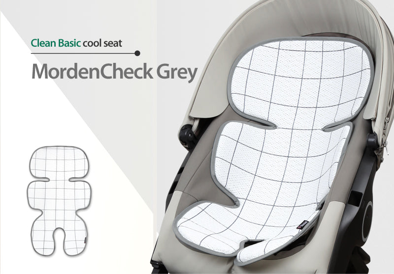 Clean Basic Cool Seat Pad (Modern Check Grey)
