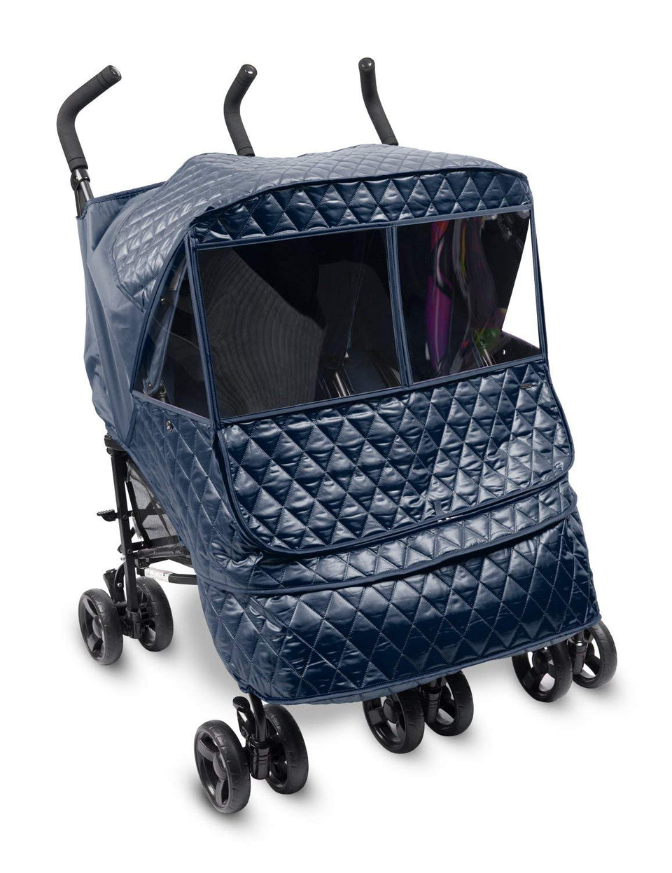 Castle Alpha Twin Stroller Weather Shield (Navy)