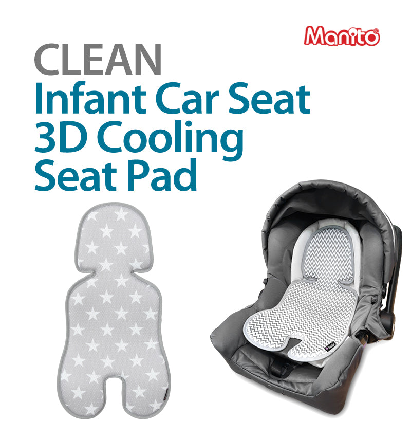 Clean Infant Car Seat Cooling Seat Pad (Star Grey)
