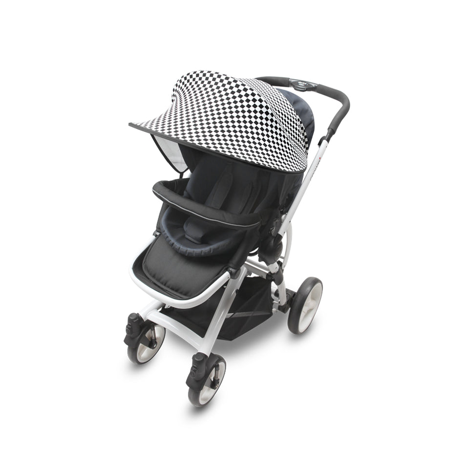 Sun Shade for Stroller & Car Seat - Scandi (Mosaic Black)
