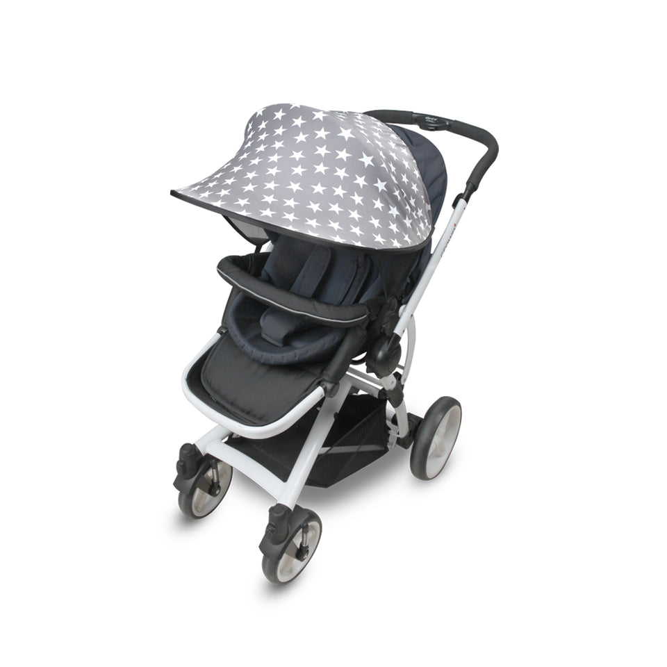 Sun Shade for Stroller & Car Seat - Scandi (Star Grey)