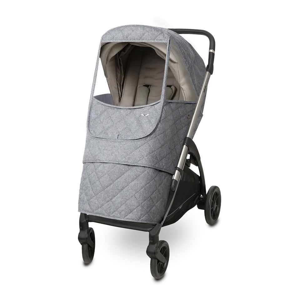 Manito Melange Padded Universal Stroller Weather Shield (Black Grey)