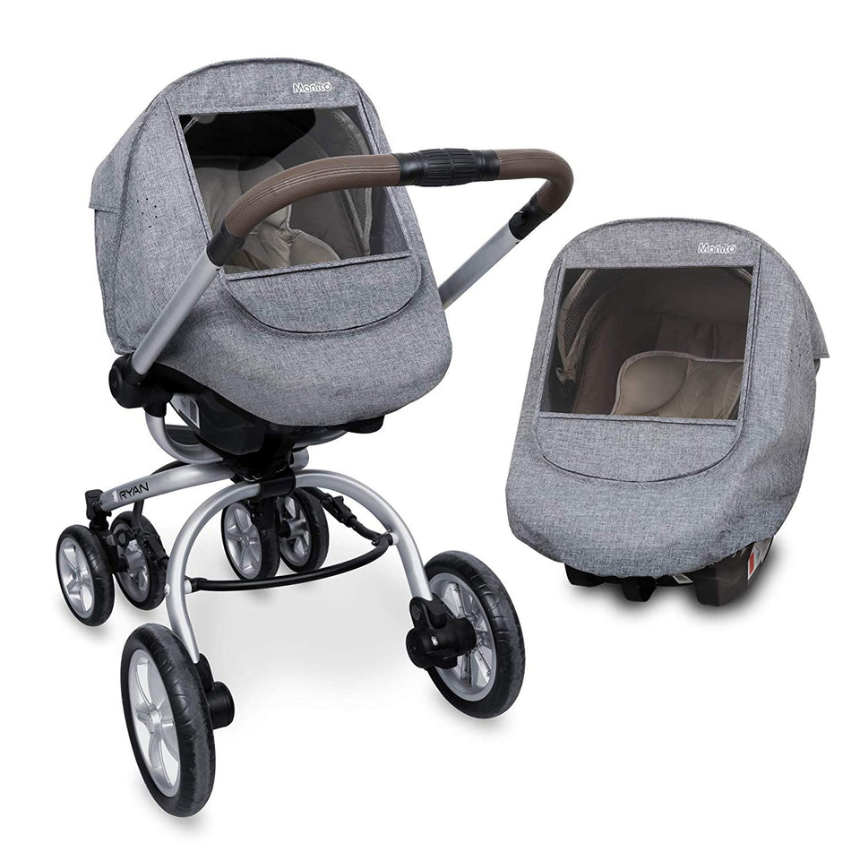 Melange Infant Car Seat Weather Shield (Black Grey)