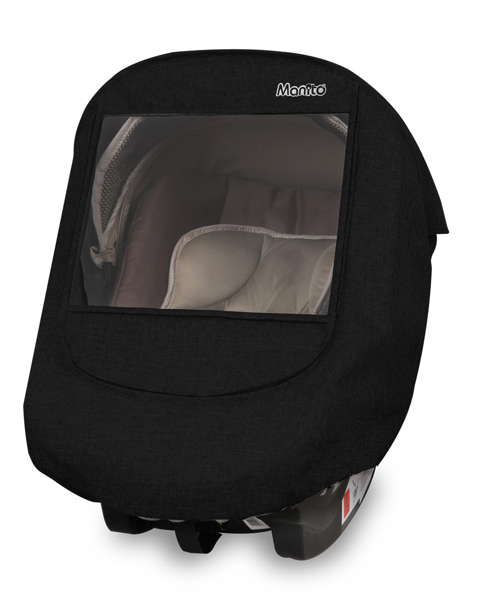 Melange Infant Car Seat Weather Shield (Black)