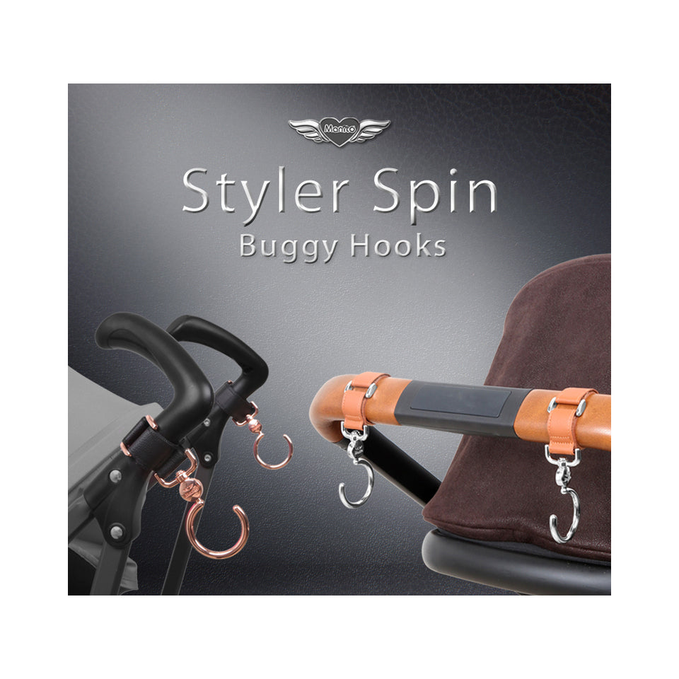Styler Stroller Hooks (Silver/Black)